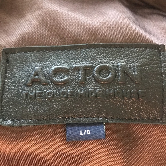 Vintage Acton The Old Hyde House 3/4 length leather hooded coat - Picture 12 of 16